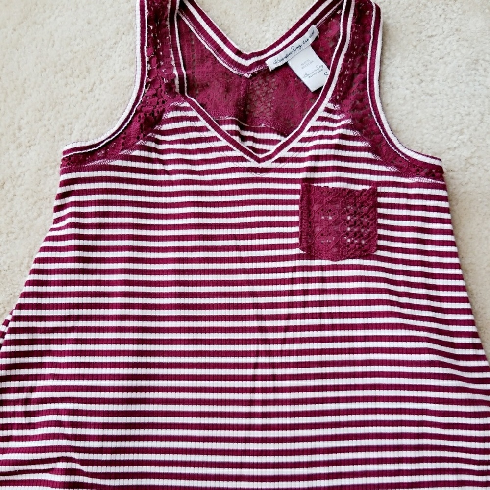Red and White Striped Tank Top